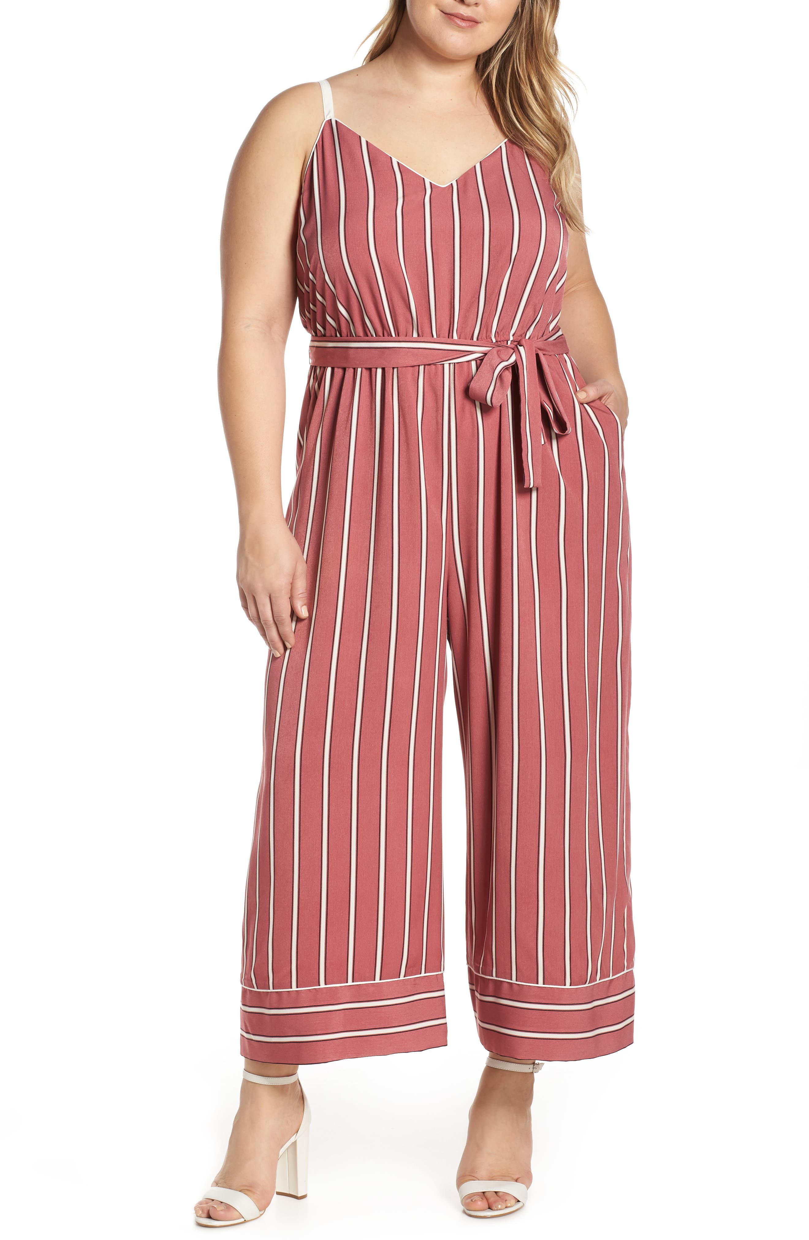 Leith Piped Cami Jumpsuit, Pink