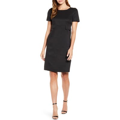 Anne Klein High Waist Twill Dress, Black
