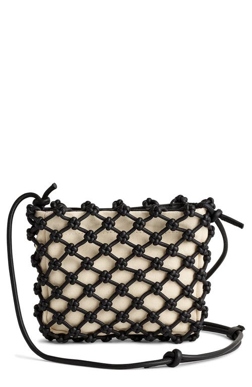 The Knotted Leather Crossbody Bag in True Black Multi