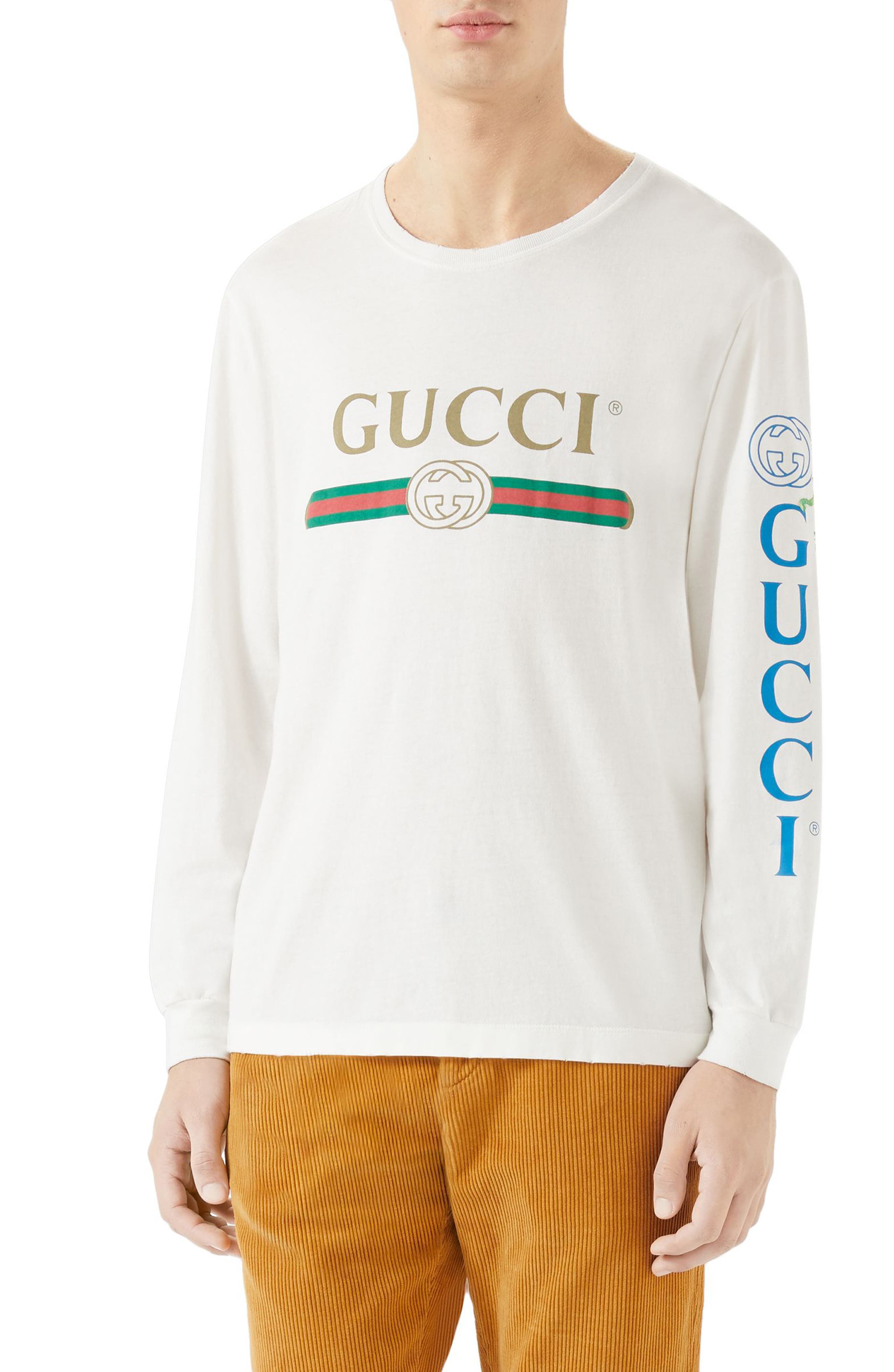 Gucci Dragon Appliqué Long-Sleeve T 