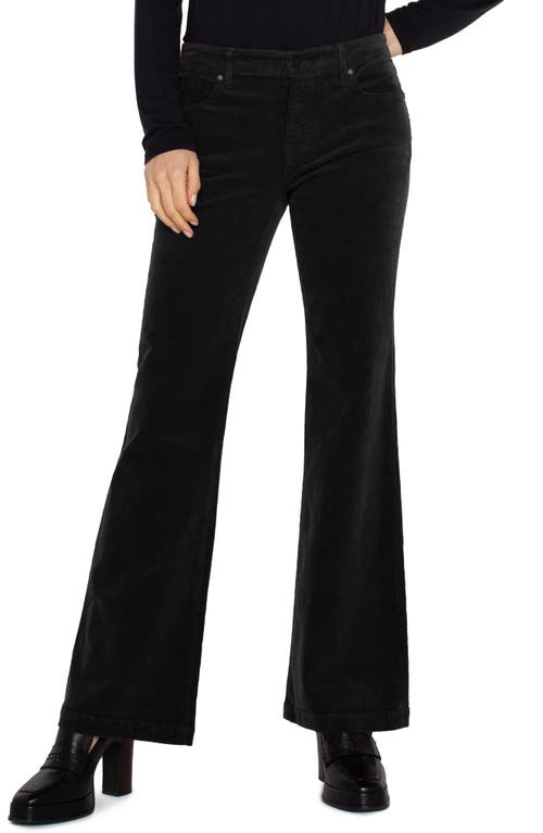 Liverpool Hannah Corduroy Flare Pants In Onyx