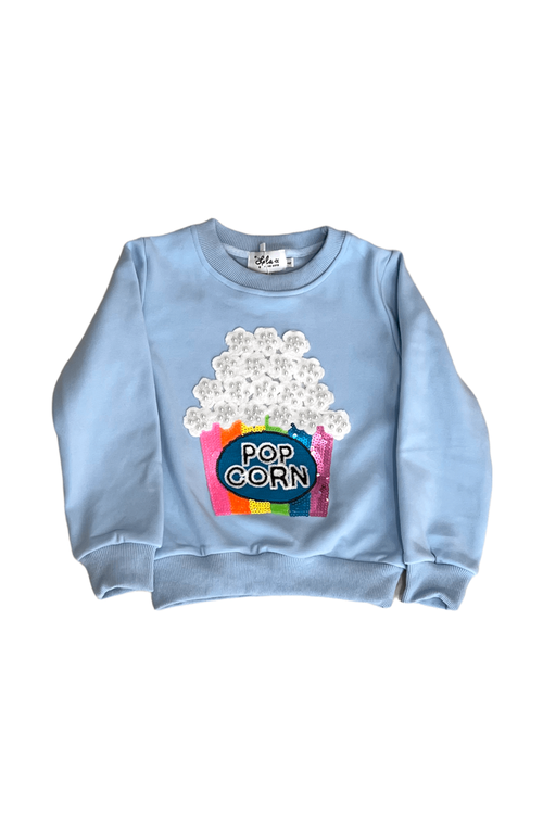 Lola + The Boys Babies'  Pearls And Popcorn Sweatshirt In Blue