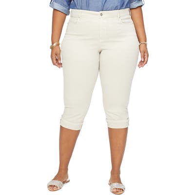 Plus Size Nydj Marilyn Straight Leg Capri Jeans, Beige