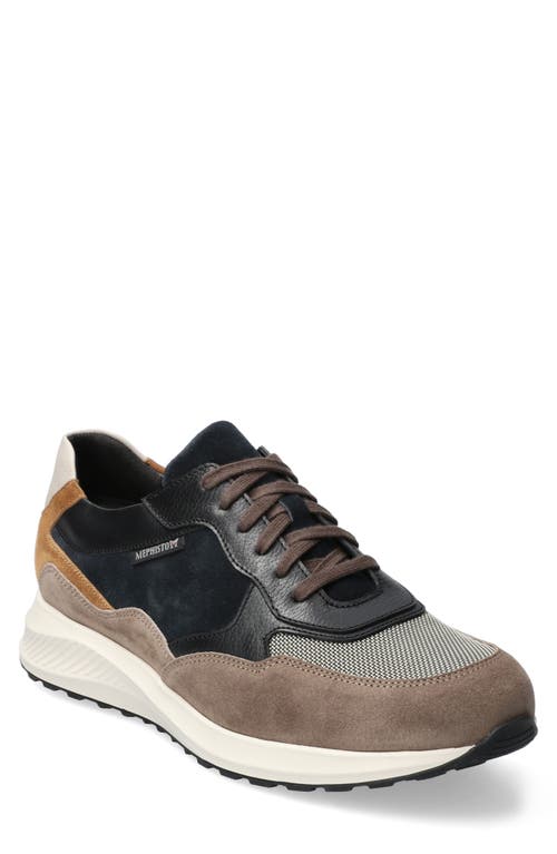 Mephisto Driss Mixed Media Sneaker In Warm Grey