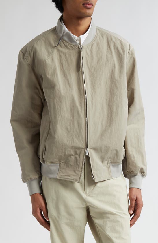 Shop Post Archive Faction 6.0 Nylon Bomber Jacket Right In Warm Grey