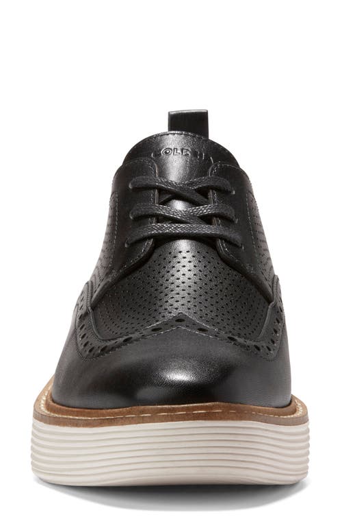 Shop Cole Haan Øriginalgrand Platform Wingtip Derby In Black/ivor