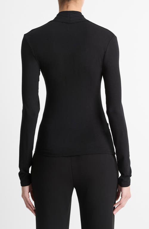 VINCE VINCE LONG SLEEVE KNIT WRAP TOP 