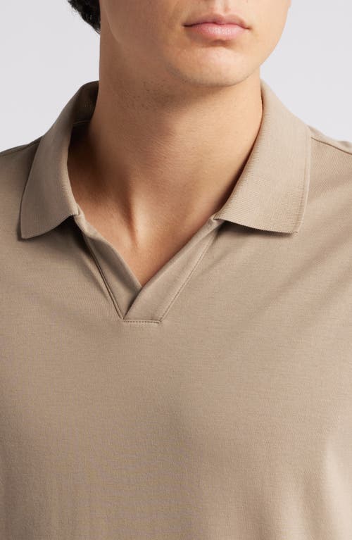 Shop Nordstrom Clean Long Sleeve Pima Cotton Polo In Tan Desert