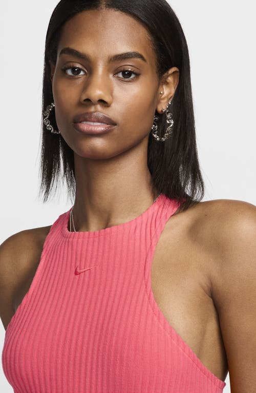 Shop Nike Sportswear Chill Knit Sleeveless Rib Midi Dress In Aster Pink/aster Pink