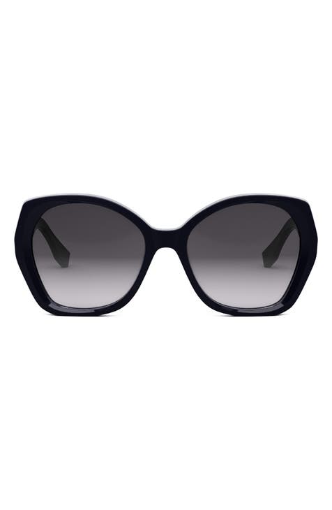 The Fendi Lettering 57mm Gradient Butterfly Sunglasses