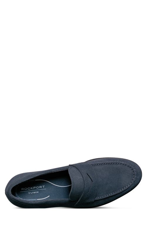 Rockport Sutton Penny Loafer In Dark Blue