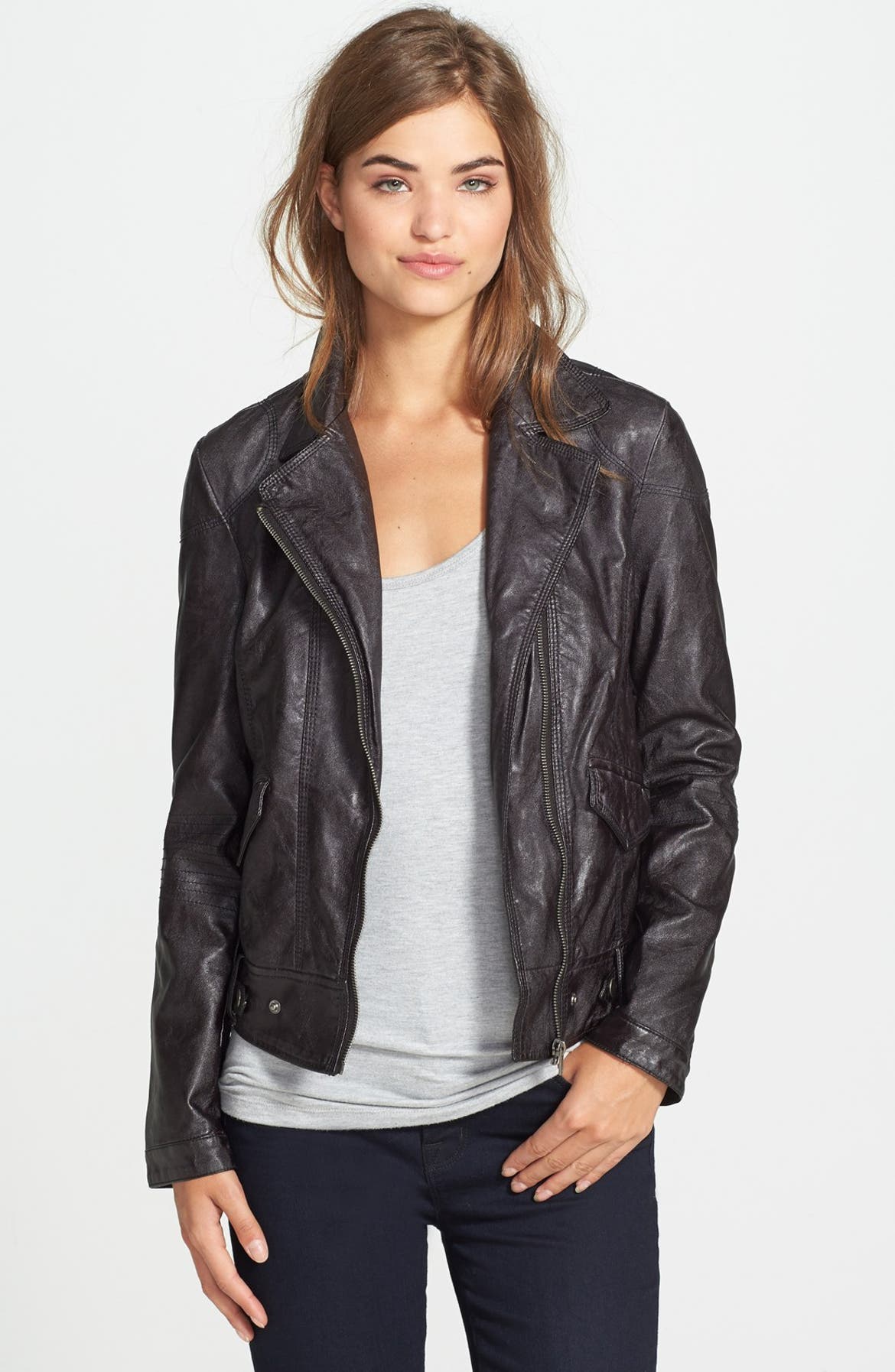 KUT from the Kloth 'Dean' Distressed Faux Leather Jacket | Nordstrom