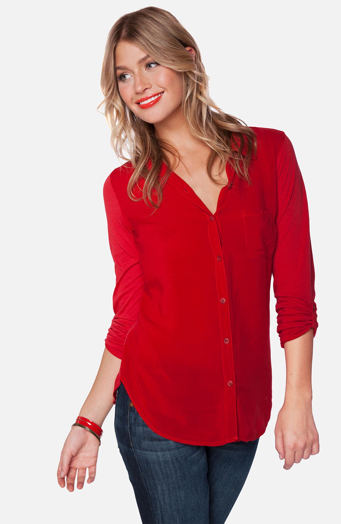 Splendid Mixed Media Shirt Nordstrom