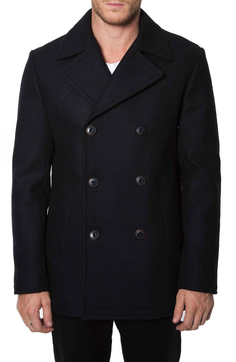 7 Diamonds 'Seville' Wool Blend Double Breasted Peacoat | Nordstrom