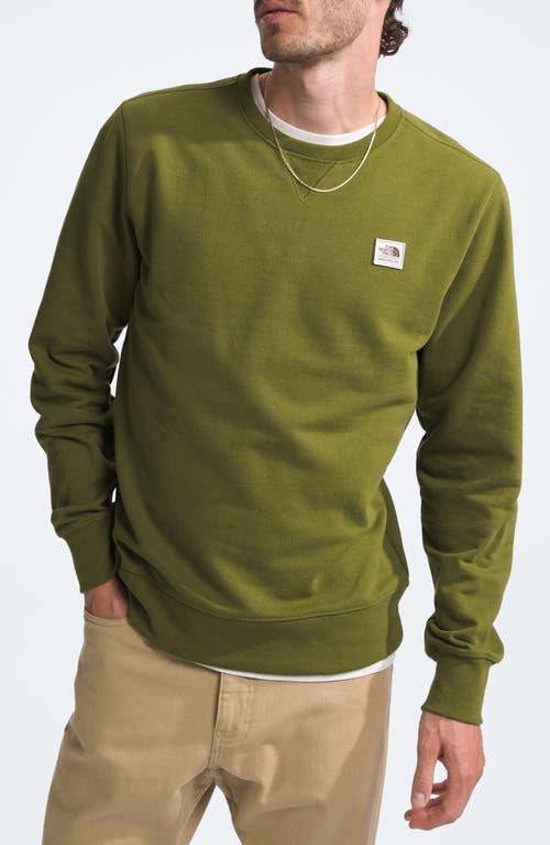 The North Face Heritage Patch Crewneck Sweatshirt Forest Olive at Nordstrom,