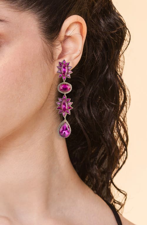 Deepa Gurnani Ariella Drop Earrings In Fuchsia