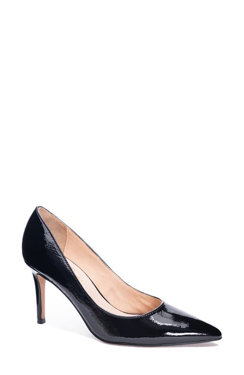 42 Gold Rafee Liquid Patent Pointed Toe Pump In Black Patent