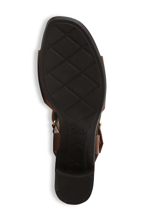 Munro Neeta Block Heel Sandal In Cognac Leather