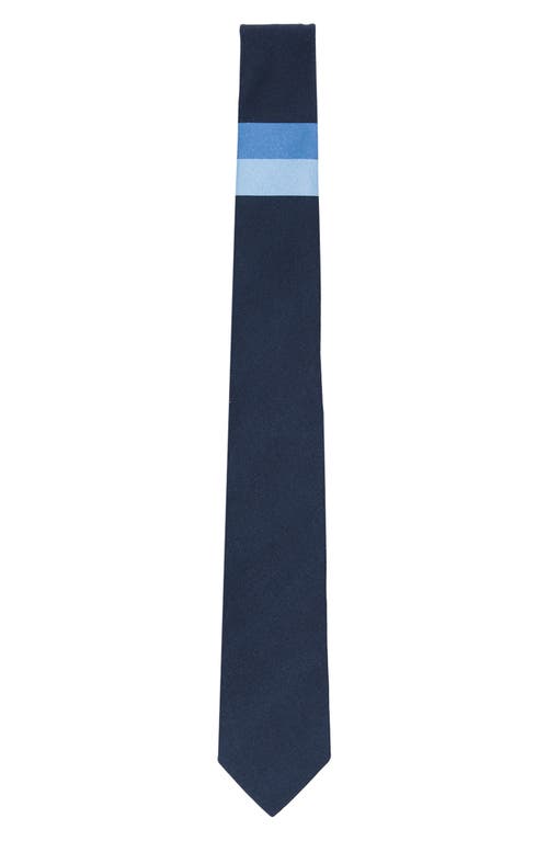 Brooklyn Brigade Bar Stripe Cotton Tie In Navy