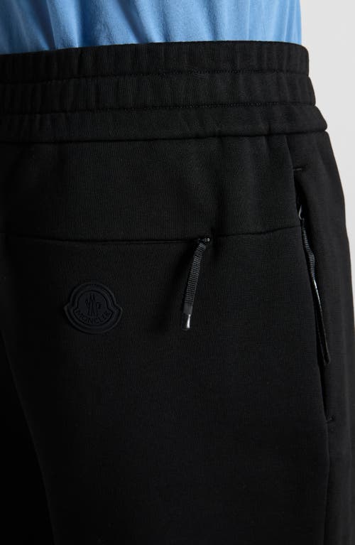 Shop Moncler Cotton Fleece Sweat Shorts In Black