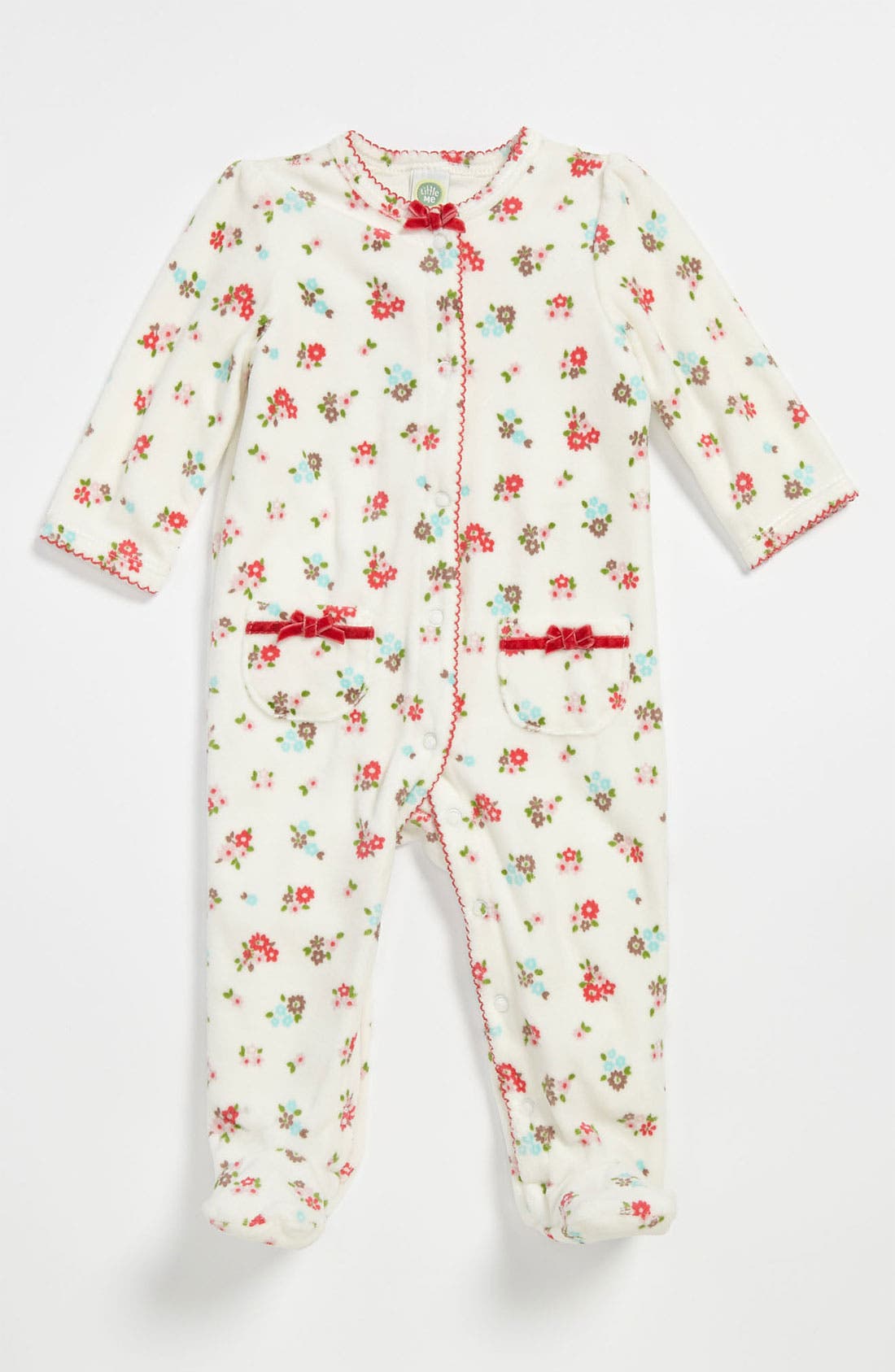 Little Me 'Fall Bouquet' Velour Footie (Infant) Nordstrom