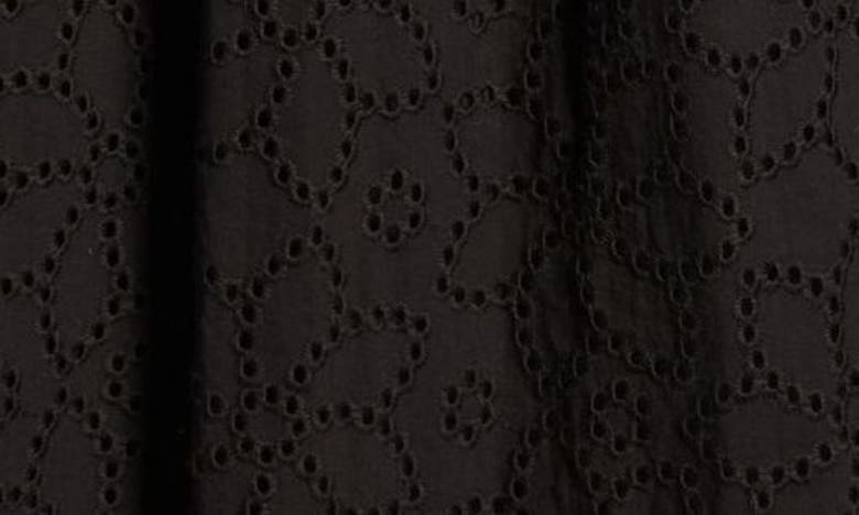 Madewell Eyelet Pull-on Midi Skirt In True Black