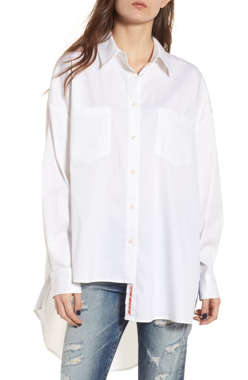 KENDALL + KYLIE Asymmetrical Shirt in Bright White