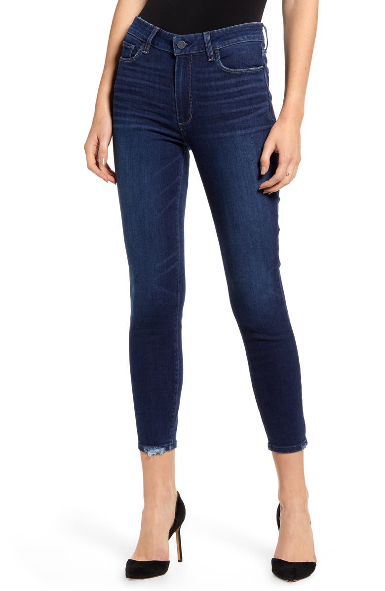 PAIGE Hoxton High Waist Crop Skinny Jeans (Hibiscus Distressed) | Nordstrom