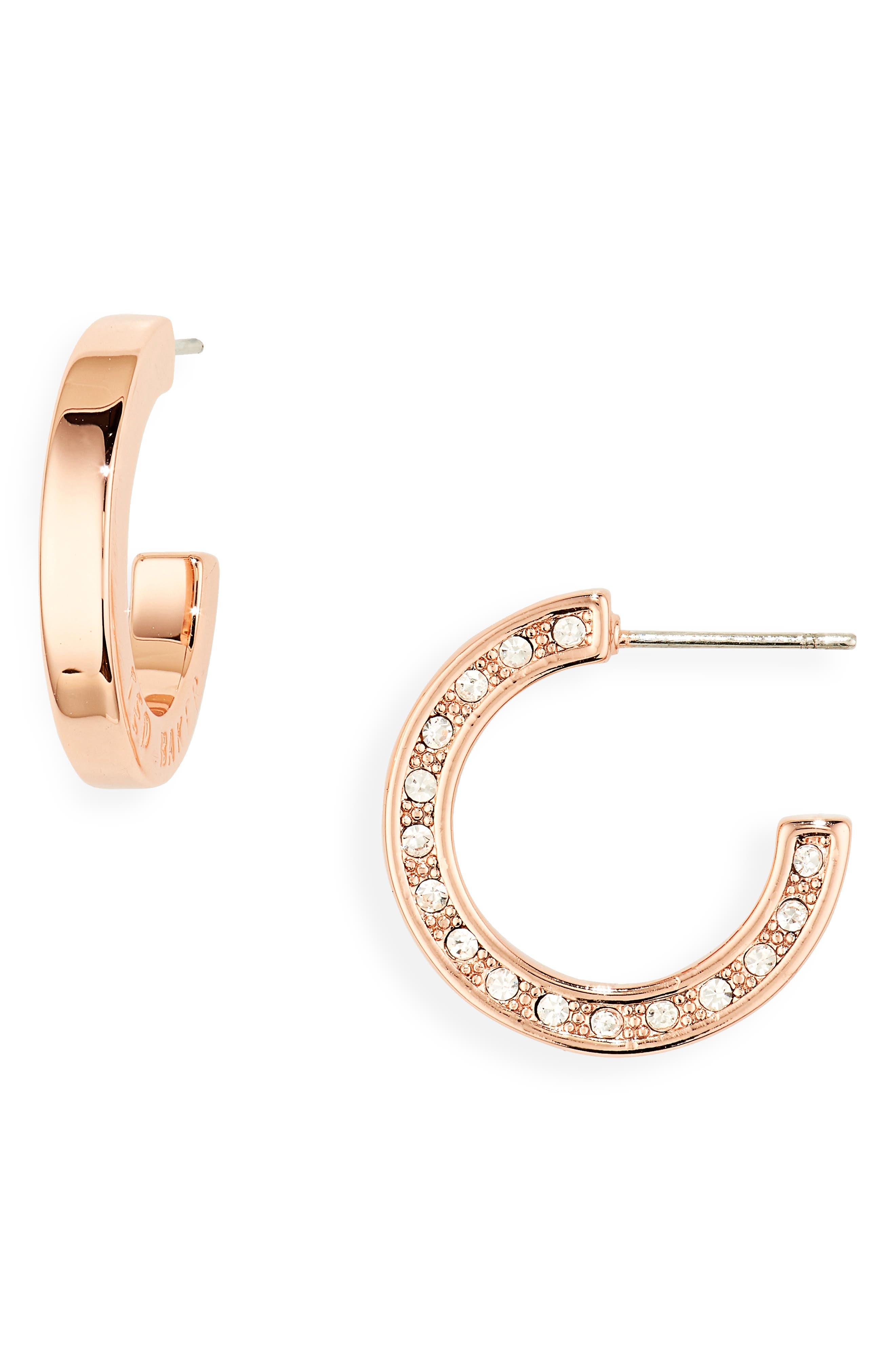 ted baker rose gold hoop earrings