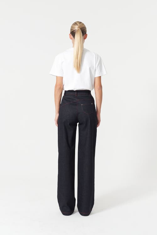 Jendue Blue Davidson Cross Line Jeans In Deep Blue