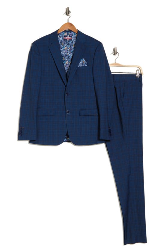 Soul Of London Navy Check Suit