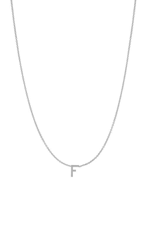 Initial Pendant Necklace in 14K White Gold-F
