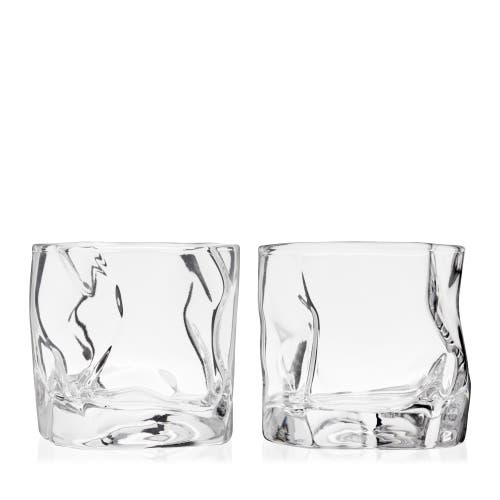 Viski Crystal Molten Tumblers Set Of 2 In Clear