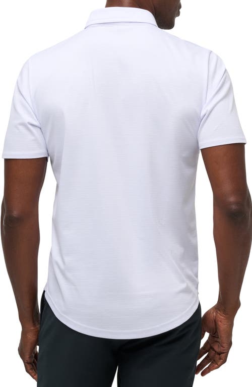 Shop Travismathew A Class Stripe Pima Cotton Blend Polo In White