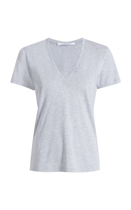 Shop Another Tomorrow V-neck Tee In Heather Grey