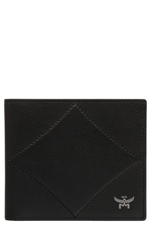 MCM Small Diamond Leather Bifold Wallet in Black at Nordstrom