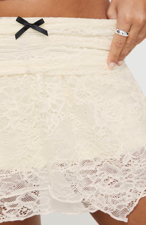 Shop Princess Polly Feel The Heat Lace Miniskirt In Cream