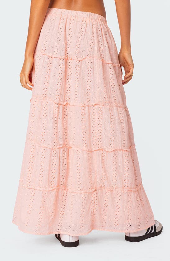 EDIKTED EDIKTED TIERED COTTON EYELET MAXI SKIRT