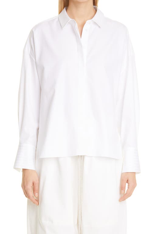 PARTOW Theo Jacquard Stripe Cotton Shirt in White