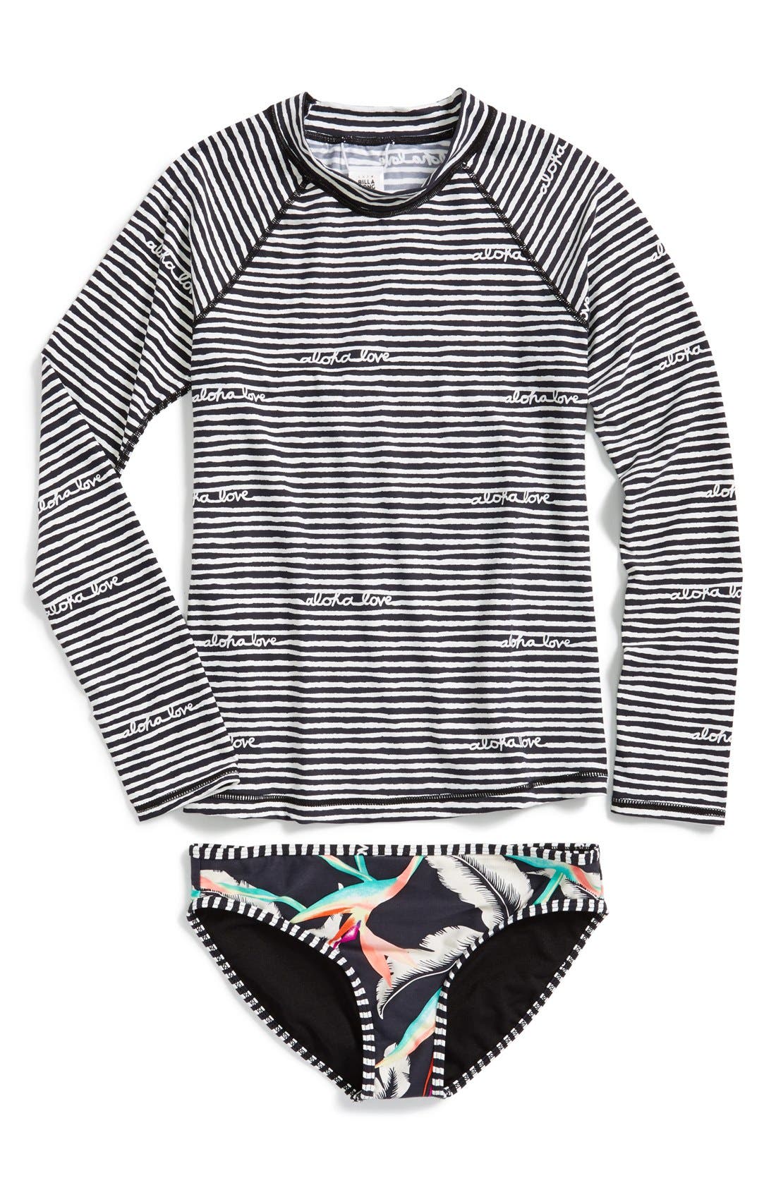 Billabong 'Aloha Love' TwoPiece Rashguard Swimsuit (Big Girls) Nordstrom