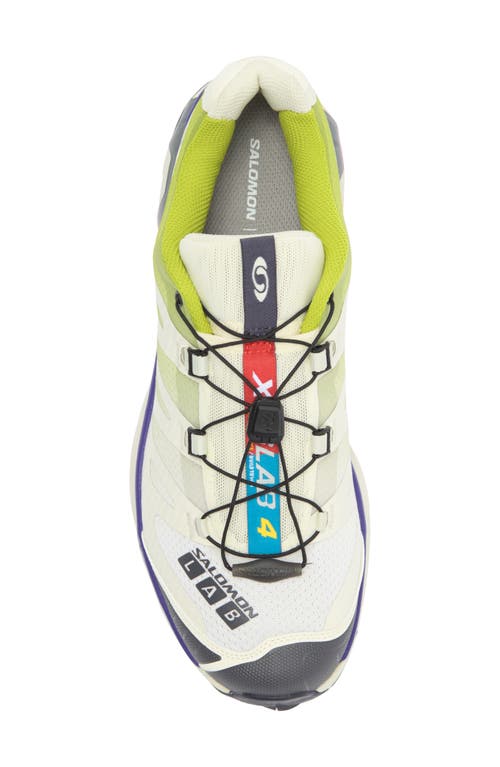 Salomon Green & White Xt-4 Og Sneakers In Vanilla Ice/dark Citron