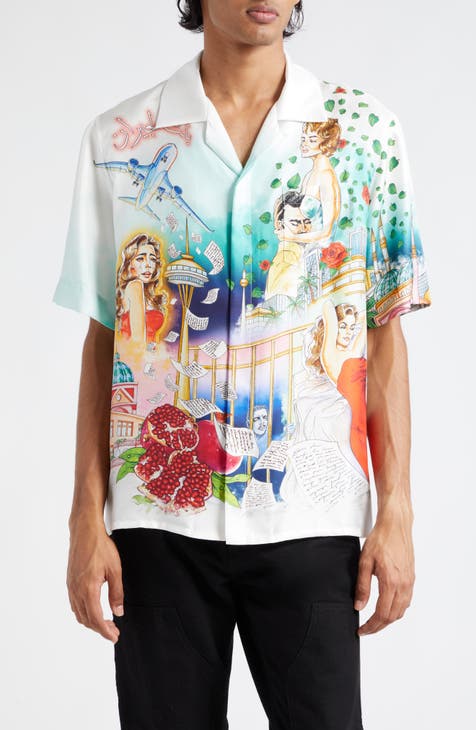 Dolce & Gabbana Men's DG Monogram Silk Camp Shirt