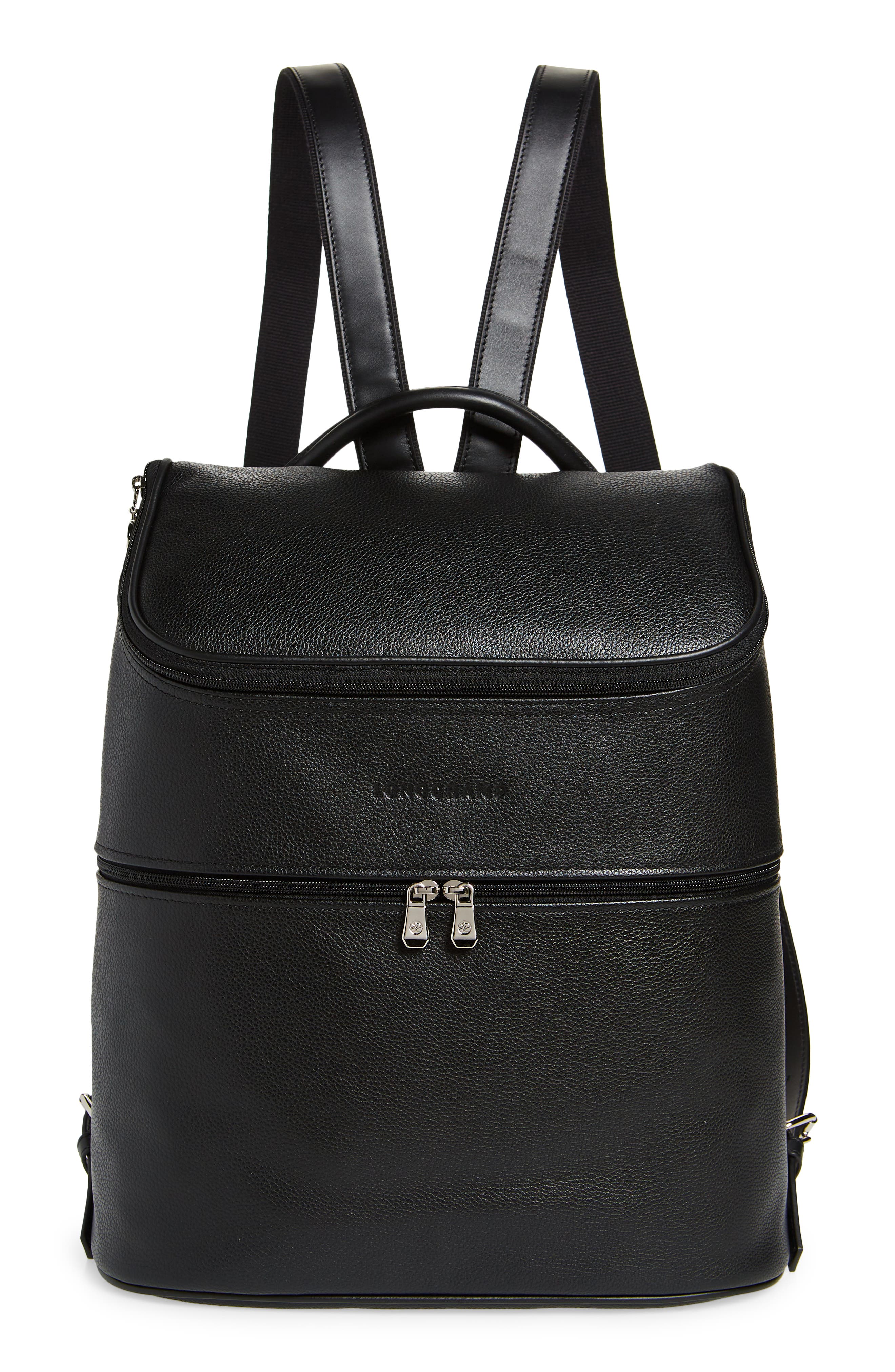 grey leather backpack mens