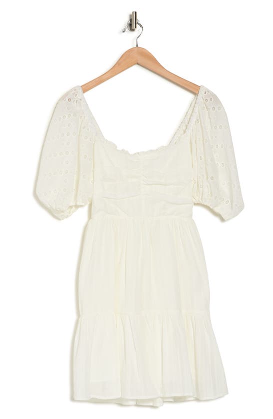 HEARTLOOM CELLA EMBROIDERED EYELET PUFF SLEEVE DRESS