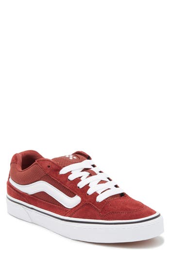 Shop Vans Caldrone Sneaker In Suede/mesh Dark Red/white
