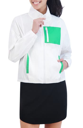 Shop Sage Collective Sage Collective Colorblock Rainmaker Woven Jacket In White