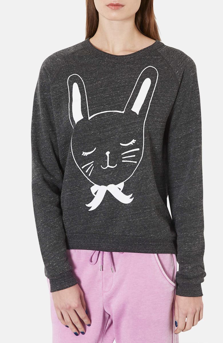 Topshop Bunny Print Knit Sweatshirt | Nordstrom