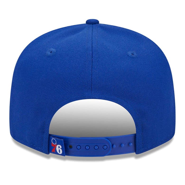 Shop New Era Royal Philadelphia 76ers Side Logo 9fifty Snapback Hat