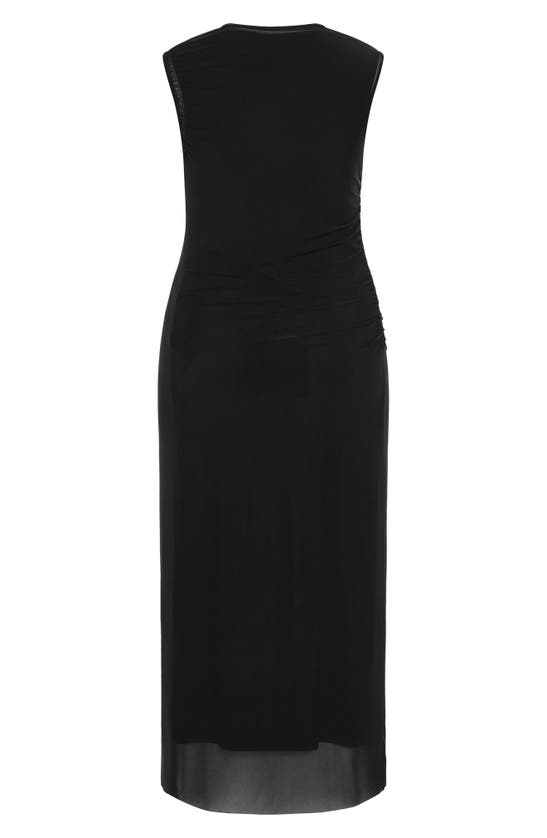 Shop City Chic Jordan Sleeveless Mesh Maxi Dress In Black