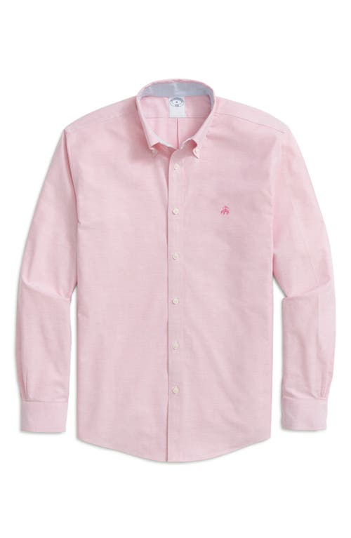 Brooks Brothers Regular Fit Stretch Button-Down Oxford Shirt Lilac Chiffon at Nordstrom,